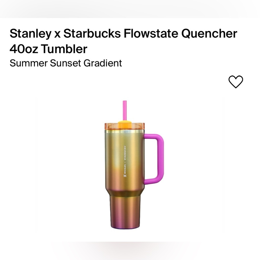 Stanley X Starbucks Summer Sunset 40oz Tumbler